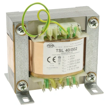 Transformator sieciowy lampowy TSL 40/002, 40VA, 2 × 200V + 6,3V, 2,15A, Indel