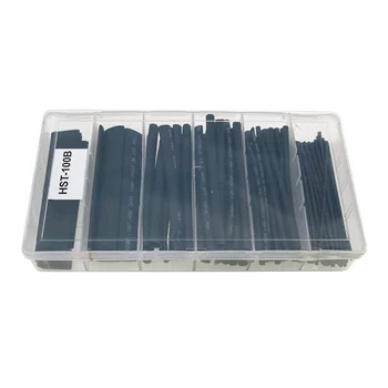 Zestaw koszulek termokurczliwych 100 szt. po 10 cm, czarne, HST-100B