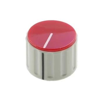 Gałka, oś 6mm, fi29x20mm, szara, znacznik czerwony RN-110D