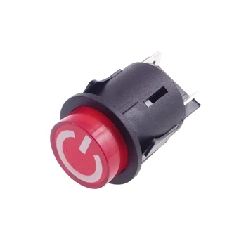 Przełącznik PBO-21Ar bistabilny okrągły czerwony 16A/12V, podświetlenie 12V