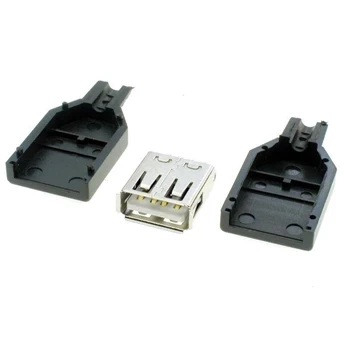 Gniazdo USB A, do montażu na przewodzie, z osłoną