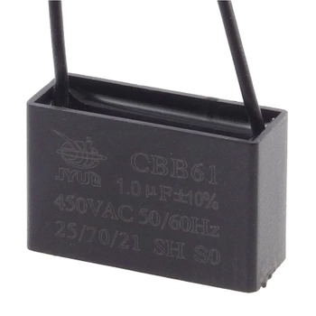 Kondensator rozruchowy do silnika 1µF 450VAC, CBB61, przewody ok. 10 cm, 35 × 14 × 23 mm
