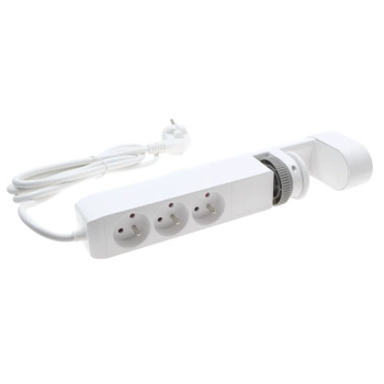 Listwa zasilająca 3 gniazda + 3× USB, przewód 1,5 m, 16 A, 3G1,5, podblatowa, z uziemieniem, biała, DPM