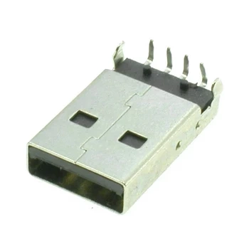 Wtyk USB typu A kątowy do montażu przewlekanego na płytce PCB