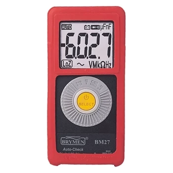 Multimetr kieszonkowy 6000 wskazań z trybem AutoCheck i zakresem mikroamperowym, CAT III 300 V, Brymen BM27s