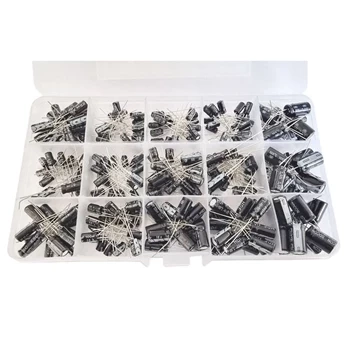 Zestaw kondensatorów elektrolitycznych 16V/50V (0.1uF-470uF) 300 sztuk