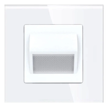 Lampka schodowa LED 230V 1W - szklana ramka - biały - Tawoia Glass