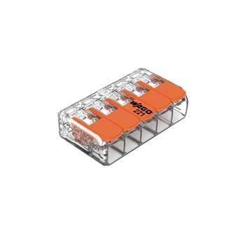 Szybkozłączka WAGO 221-415 z dźwigniami na 5 przewodów, drut i linka 0,2-4mm², 32A 450V