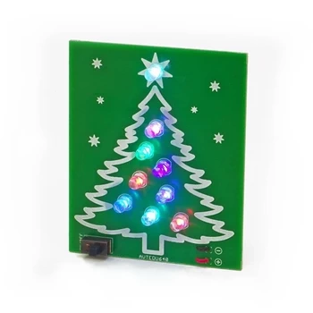Choinka LED RGB, AVTEDU640. Zestaw DIY do nauki lutowania