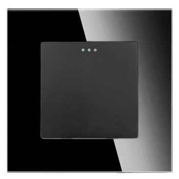 Włącznik światła szklany pojedynczy - czarny - Tawoia Glass