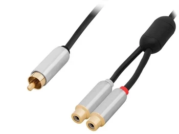 Kabel wtyk RCA - 2x gniazdo RCA, rozgałęziacz 15cm