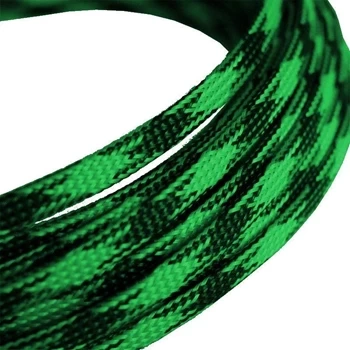 Oplot poliestrowy 4/8 mm, czarno-zielony, 1mb