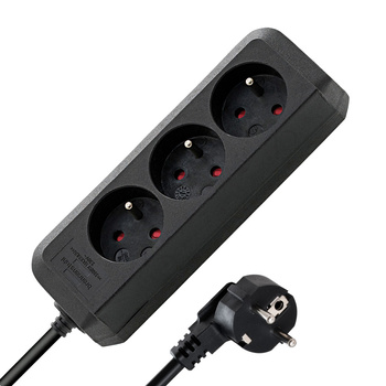 Przedłużacz listwowy ECOLINE, dł. 3m, czarny, 3 gniazdka, bez włącznika, Brennenstuhl