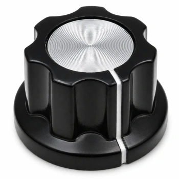 Gałka do potencjometru na oś 6mm - 19x14mm - z bakelitu, czarna - GBC19
