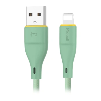 Kabel USB-A - Lightning, 2,4 A, 1 m, zielony, Miccell, MIC-004033