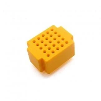 Mini płytka stykowa, 25 pól, bez lutowania, raster 2,54 mm, żółta