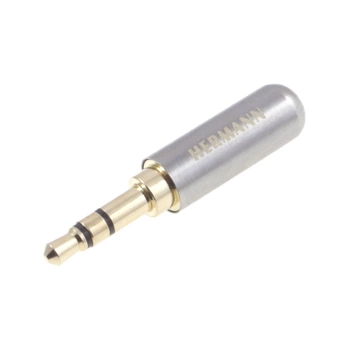 Wtyk jack 3.5 stereo HERMANN srebrny slim, profesjonalny