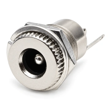 Gniazdo zasilania DC 2,5/5,5 mm do obudowy, metalowe (nakrętka)