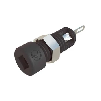 Gniazdo izolowane 2mm M5, lutowane, 6A, czarne