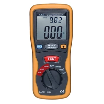 Miernik rezystancji uziemienia CEM DT-5300, 20/200/2000 Ω, napięcie uziomowe, CAT III 1000 V