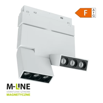 Reflektor szynowy magnetyczny liniowy podwójny regulowany 6W 480lm 4000K biały M-LINE