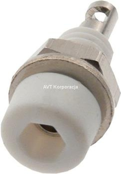 Gniazdo izolowane 2mm M5 lutowane 10A białe