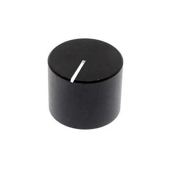 Gałka aluminiowa do potencjometru na oś 6mm - 20x16mm - czarna, biały wskaźnik