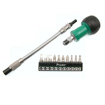 Wkrętak giętki z uchwytem i zestawem bitów, Proskit 1PK-201