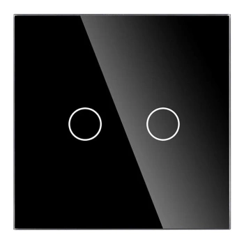 Włącznik podwójny 700W - dotykowy szklany panel czarny - podtynkowy - TAWOIA Glass
