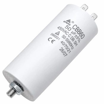 Kondensator rozruchowy do silnika 50µF 450VAC, CBB60, 4 konektory, Ø45 × 102 mm, EPERS