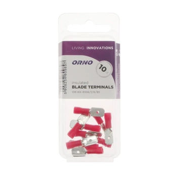 Konektor płaski męski izolowany 6.3mm 1mm² - końcówka kablowa - blister 10szt
