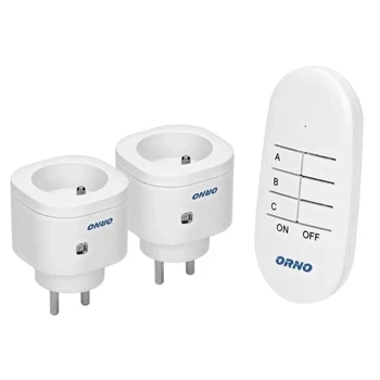 Zestaw gniazd bezprzewodowych sterowanych pilotem 2+1 MINI, ORNO GB-439