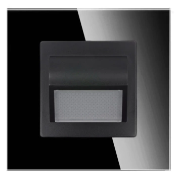 Lampka schodowa LED 230V 1W - szklana ramka - czarny - Tawoia Glass
