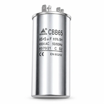 Kondensator podwójny do klimatyzacji 45+5µF 450VAC, CBB65, HERM/FAN/C, Ø50 × 125 mm, EPERS