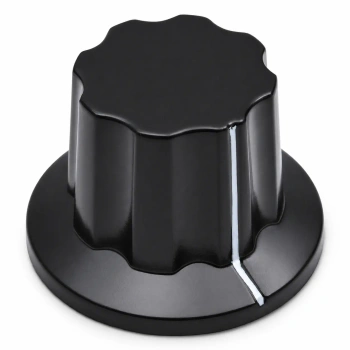 Gałka z kołnierzem do potencjometru na oś 6mm - 20x19mm - z bakelitu, czarna - GBCW19