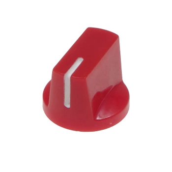 Gałka do potencjometru na oś 6mm - 19x14mm - z bakelitu, czerwona z białym znacznikiem - KN-19-14 