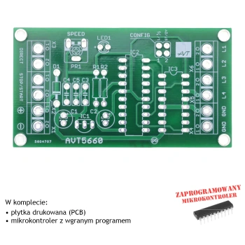 Sterownik bipolarnego silnika krokowego - PCB i mikroprocesor do projektu AVT 5660