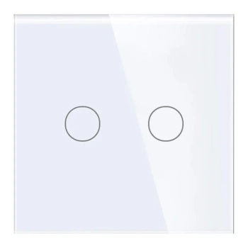 Włącznik podwójny SCR 300W LED - dotykowy szklany panel biały - podtynkowy - TAWOIA Glass