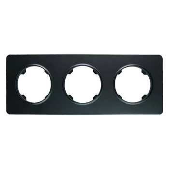 Ramka potrójna, plastikowa, czarna, OVAL Electromalt, OVA1003B