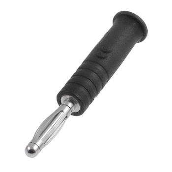 Wtyk izolowany 2mm lamelkowy lutowany 10A, czarny