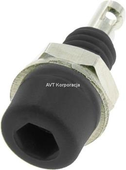 Gniazdo izolowane 2mm M5 lutowane 10A czarne