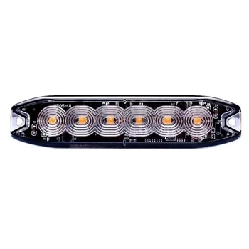 Lampa błyskowa LED do pojazdu, SLIM, 18W, 6 LED, światło pomarańczowe, R65 R10, 12V/24V, LW0038