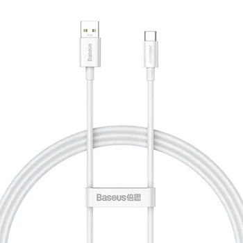 Kabel USB do USB-C 2m, szybkie ładowanie QC 65W, Baseus Superior Series, biały