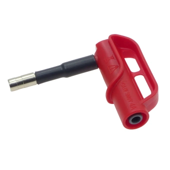 Adapter - gniazdo izolowane z tuleją 4mm / styk magnetyczny 6mm czerwony