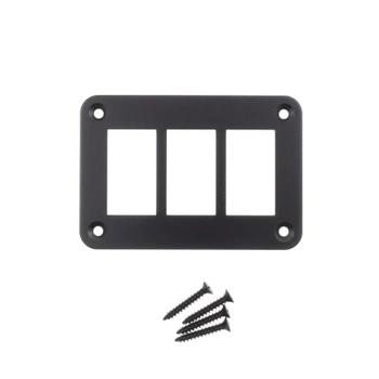 Ramka aluminiowa na 3 przełączniki klawiszowe, czarna, 68 × 98 mm
