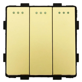 Moduł - Włącznik światła potrójny - złoty - Tawoia Glass