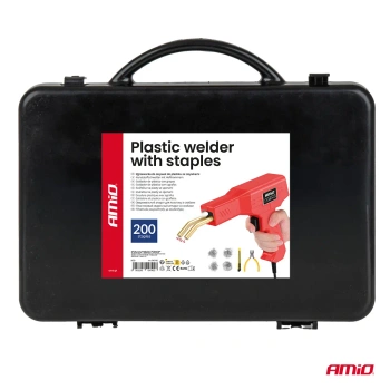 Zgrzewarka do plastiku + zestaw zszywek 200 sztuk, AMIO 04745