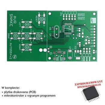 Gra elektroniczna SNAKE AVR - PCB i mikroprocesor do projektu AVT 5554