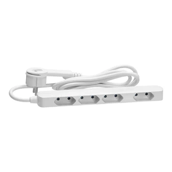 Przedłużacz 4 gniazda, kabel 1.4m, płaska wtyczka, 2.5A, 3G0.75, biały wąski