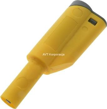 Wtyk bezpieczny 4mm z tuleją stałą i gniazdem 4mm 36A 1000V CAT II żółty